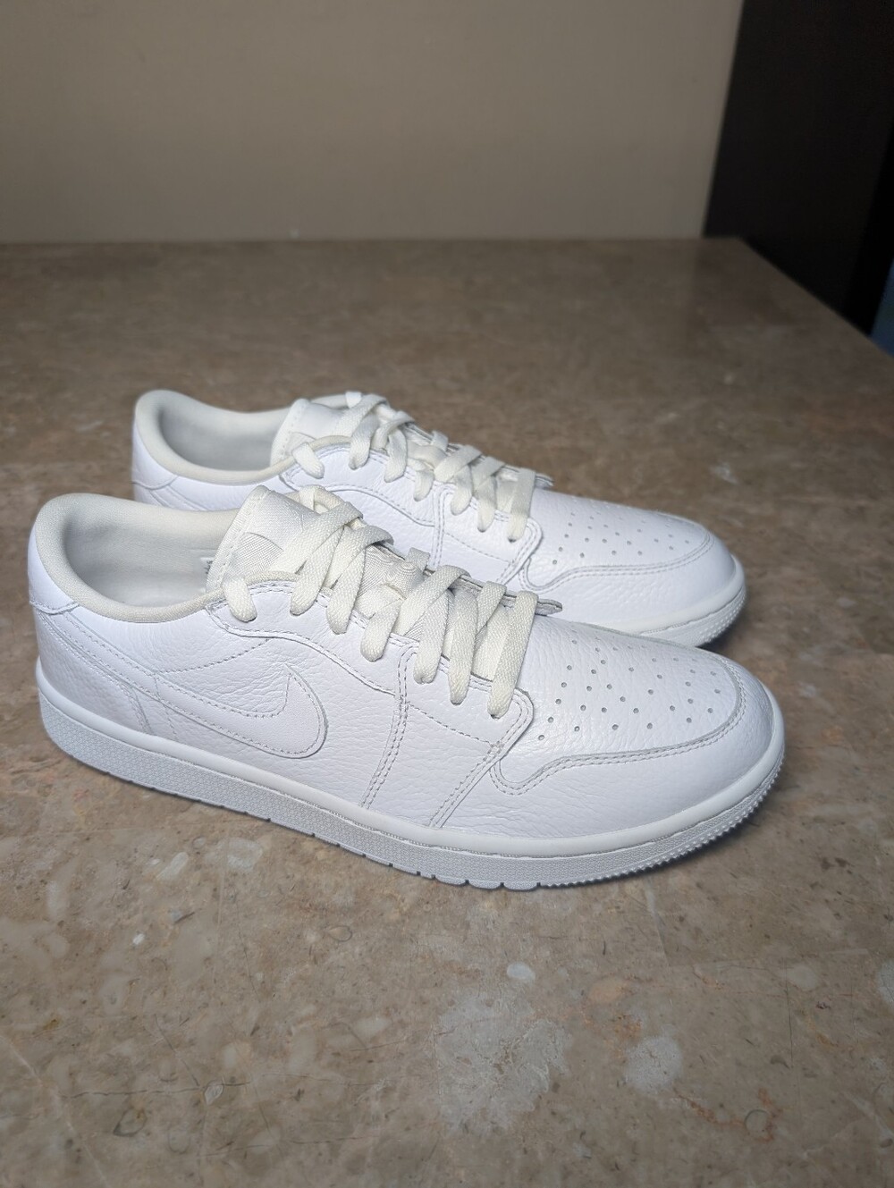 Nike Air Jordan 1 Low GS (2022) Golf Triple White #DD9315-101 Men's Size 10